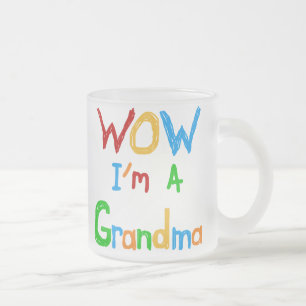 WOW Jag är mormor T-shirts och gåvor Frostad Glasmugg
