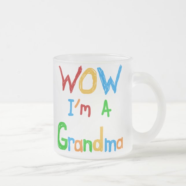 WOW Jag är mormor T-shirts och gåvor Frostad Glasmugg (Höger)