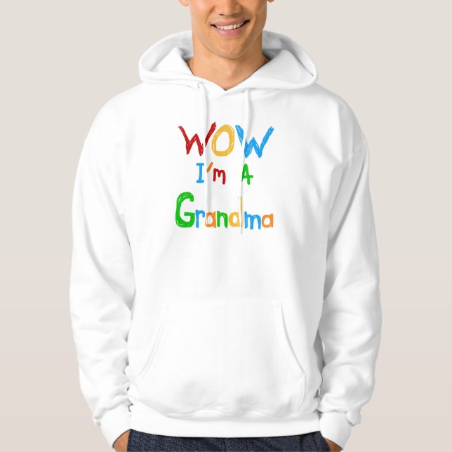 WOW Jag är mormor T-shirts och gåvor Hoodie (Framsida)