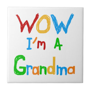 WOW Jag är mormor T-shirts och gåvor Kakelplatta