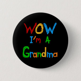 WOW Jag är mormor T-shirts och gåvor Knapp