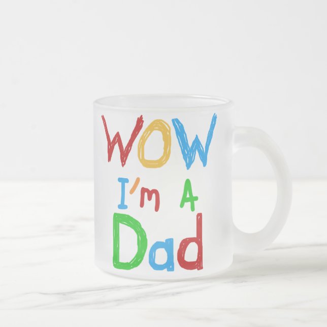 WOW: Jag är Pappa T-shirts och GIfts Frostad Glasmugg (Höger)