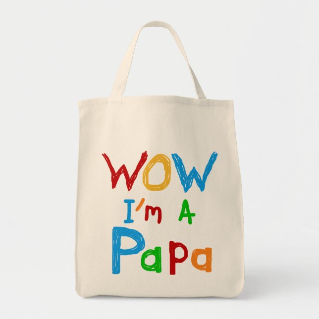 Wow: Jag är Pappa Tshirts och GIfts Tygkasse (Framsidan)