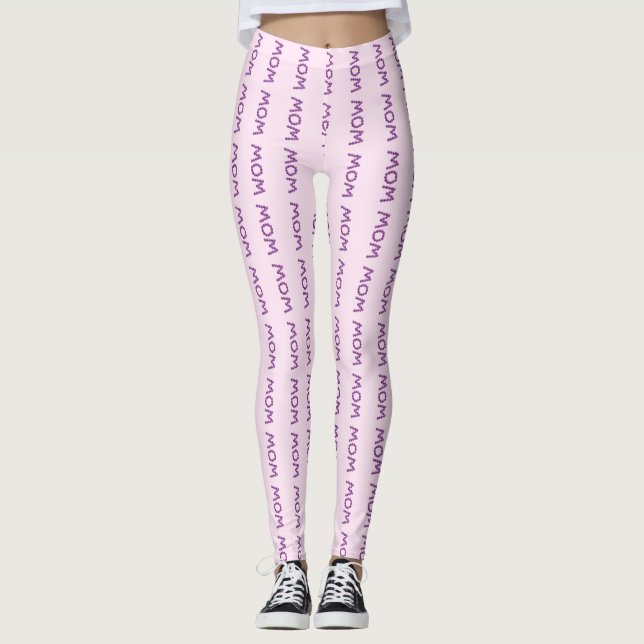 WOW MAMMA Cheerful Rosa Cute Leggings (Framsida)