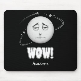 "Wow" moonface Black Mousepad Musmatta