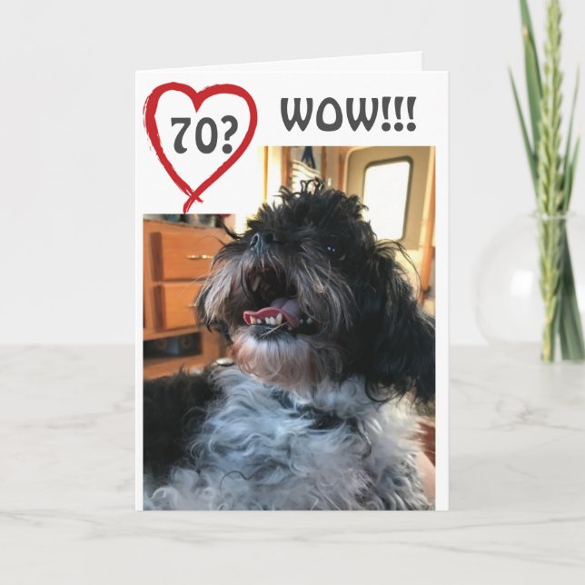 **WOW*** OCH **VEM** DIN **70th**BIRTHDAG Kort (Framsida)
