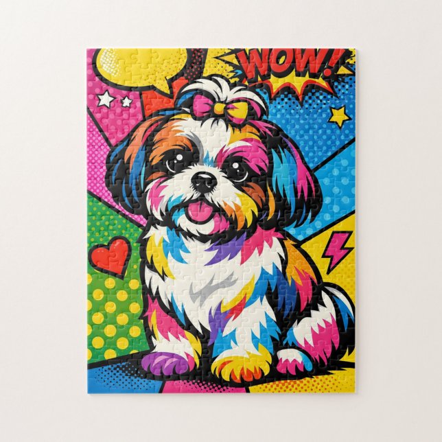 “WOW! Pop‑Art Shih Tzu” Pussel (“Color, cuteness, and comic flair collide!”)