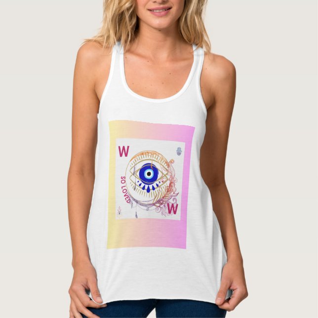 "Wow så älskad T-Shirt: Sprid Positivitet och käns Linne Med Racerback (Framsida)