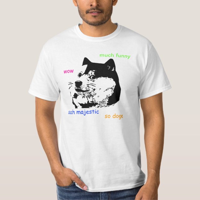 Wow. Sådan t-skjorta. Så shibedoge. T-shirt (Framsida)