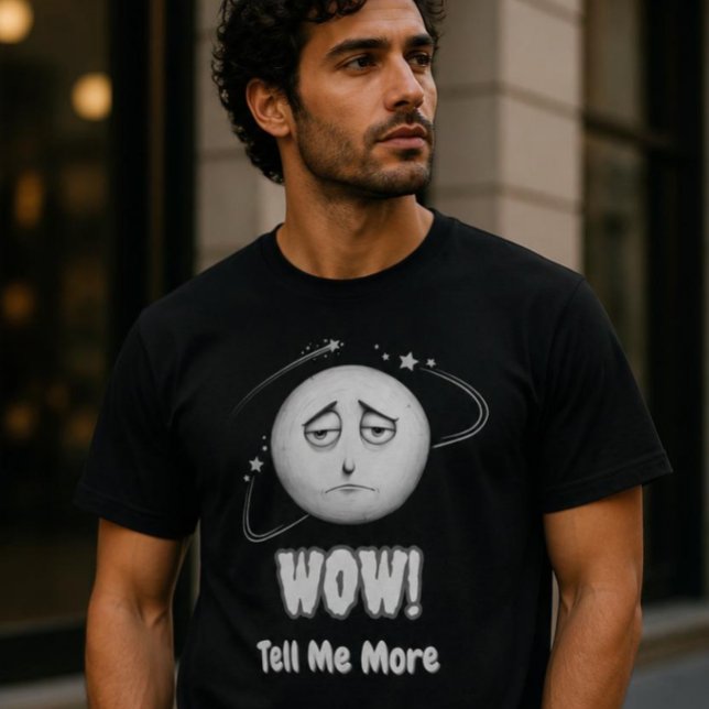 "Wow" sarkastisk grafisk månansikte T-shirt (Skapare uppladdad)