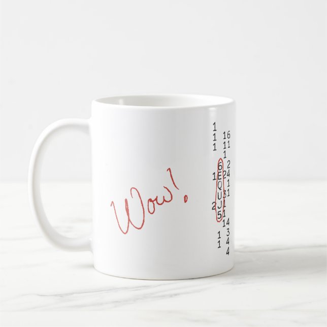 Wow signalerar SETI-meddelandet Kaffemugg (Vänster)