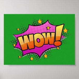 Wow Tecknad Ljud effekt Poster
