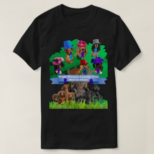 Wow Weenie Family Träd Black Shirt Manar/Women T