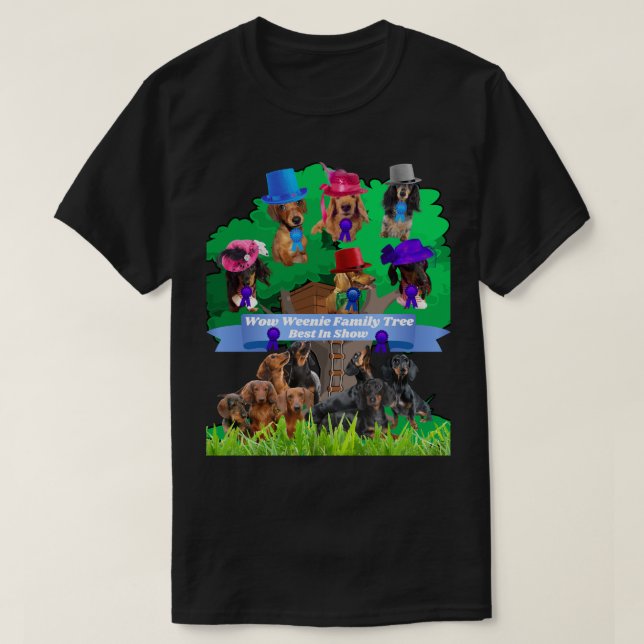 Wow Weenie Family Träd Black Shirt Manar/Women T Shirt (Design framsida)
