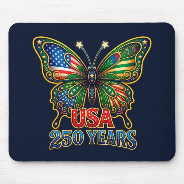 WOW! Wings of Freedom Fjäril USA 250 År Musmatta (Framsidan)