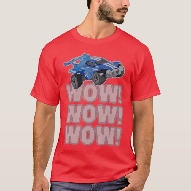 Wow Wow Wow Rocket Soccer Game present T Shirt (Framsida)