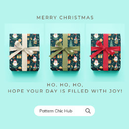 WP01 Jultomten Julgran Gift Boxes Grönt Presentpapper