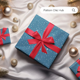 WP08: Blå, modern Elegant för julblått Presentpapper