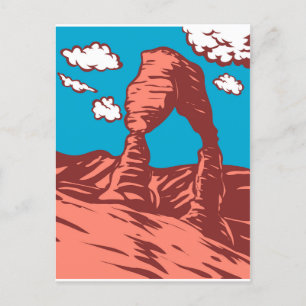 WPA Art Delikat Arch i Arches nationalpark Helg Vykort