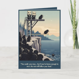 WPA art funny motivational slogan card Kort