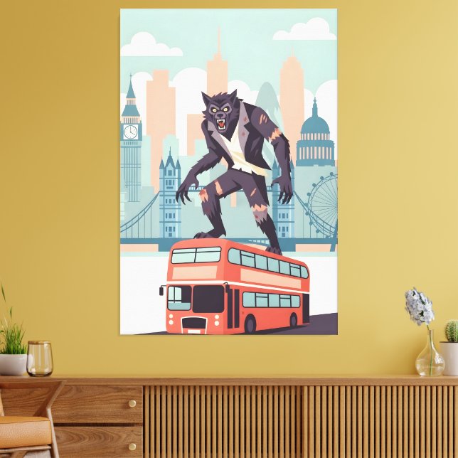 WPA art inspired London canvas print (Insitu (Vardagsrum))