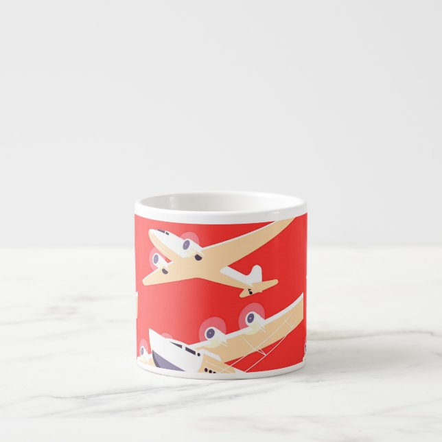 WPA-färgad Vintage för flygplan Espressomugg (Framsidan)