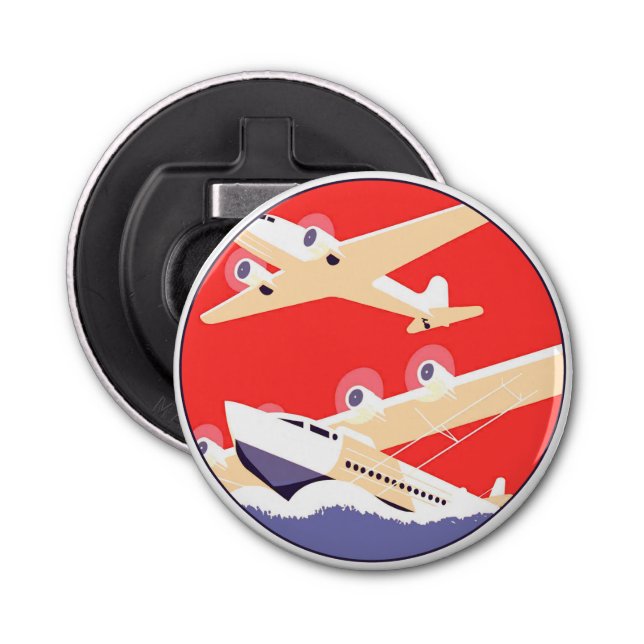 WPA-färgad Vintage för flygplan Flasköppnare (Framsidan)