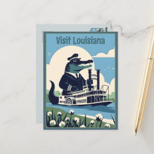 WPA Louisiana-ångbåt besökscenter Vykort
