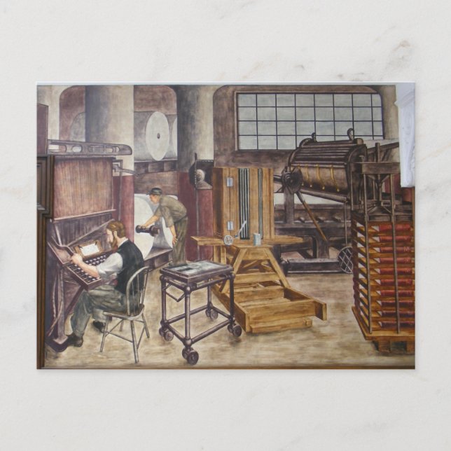 WPA Murals 7 ~ vykort (Framsida)