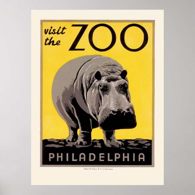 WPA Poster för Philadelphia Zoo (Framsidan)