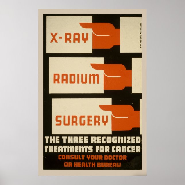 WPA-Poster i Vintagen Xray Radium Surgery  Poster (Framsidan)