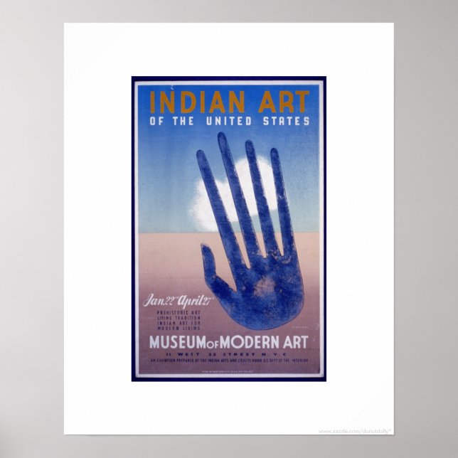 WPA Poster: indisk konst av USA på MOMA NYC Poster (Framsidan)