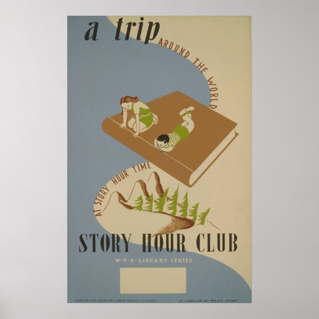WPA Poster Klubben  för vintagens artikeltid (Framsidan)