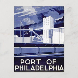 WPA-Poster port för Philadelphia 1936 Vykort