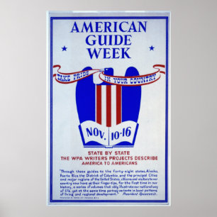 WPA-skrivprogram för American Guide Week Poster
