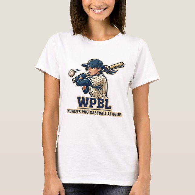 WPBL Womens Pro Baseball League Maskottdesign T Shirt (Framsida)