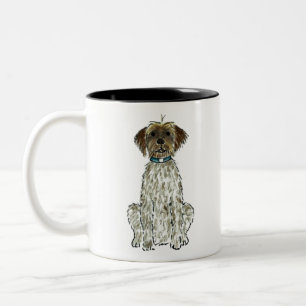 WPG Wirehc Pointing Griffon, Hund Två-Tonad Mugg