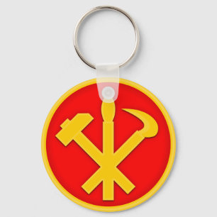 WPK Workers Party Nordkoreas emblem i Nordkorea Nyckelring