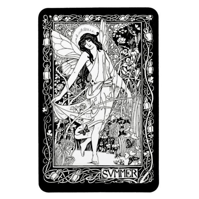 WQ MAGNET: Art nouveau Fairy Magnet (Vertikal)