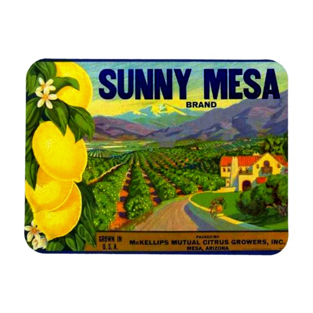 WQ MAGNET: Sunny Mesa Vintage Lable Magnet (Horisontell)