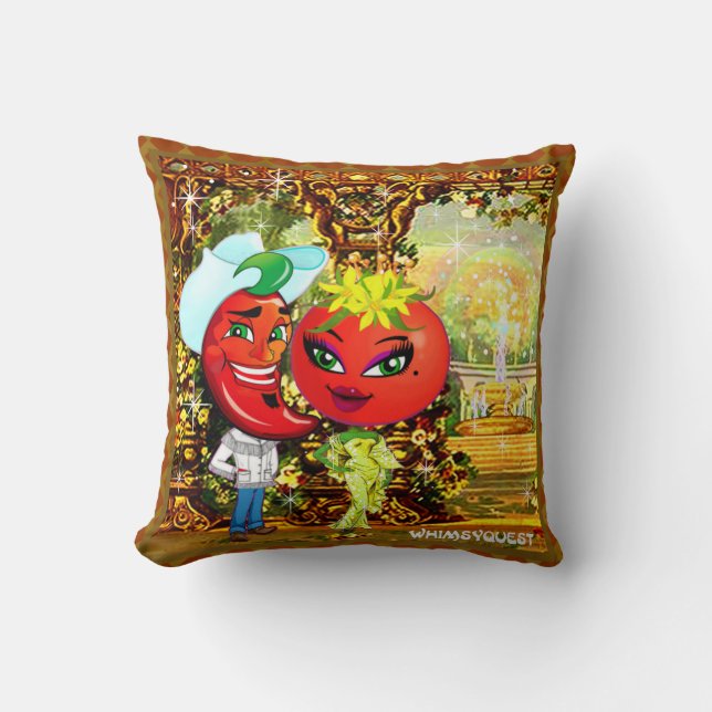 WQ PILLOW SM: Hetten Pepper Tomato, Saucy Afternoo Kudde (Framsida)