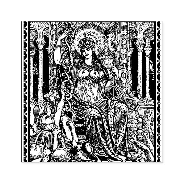 WQ RUBBER FRIMÄRKE: Walter Crane Philotime Stämpel (Tryck)