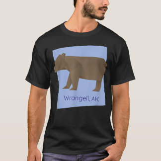 Wrangell AK Brown Origami Bear Abstrakt Geometrica T Shirt