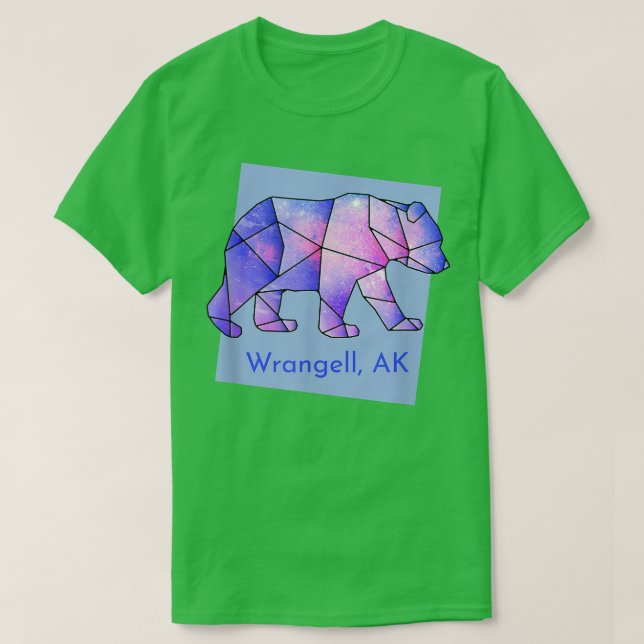 Wrangell AK Galaxy Bear Abstrakt Geometrical Anima T Shirt (Design framsida)