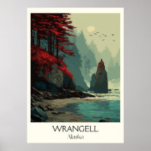 Wrangell Alaska Kustnära Skogsstenar