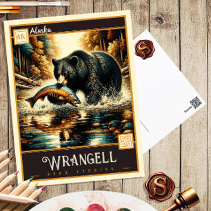 Wrangell, Alaska Postkort för Vintage Vykort