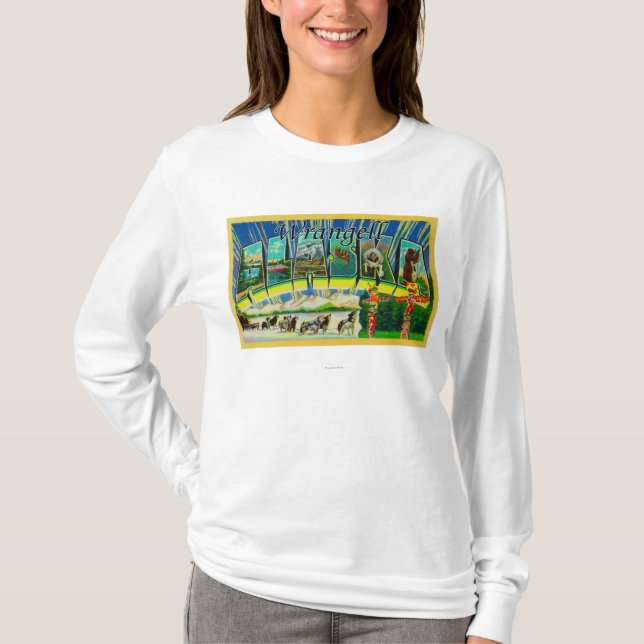 Wrangell Alaska - stora brevplatser Tee Shirt (Framsida)