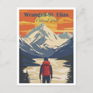 Wrangell St Elias Alaska Artwork Travel Ställe Vykort
