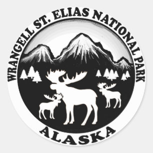 Wrangell St. Elias Nat Park Alaska mooscirkeln Runt Klistermärke