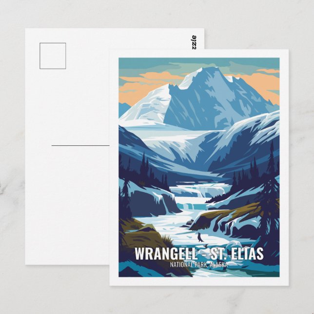 Wrangell St Elias National Park Alaska USA Vykort (Fram/baksida)
